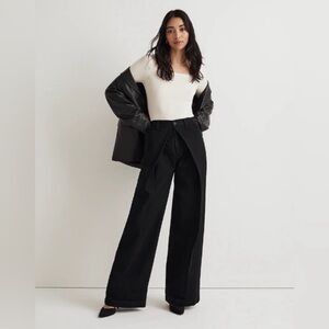Madewell Extrawide Tide Trouser Jeans in Wilkes Wash Pleat Edition W30
